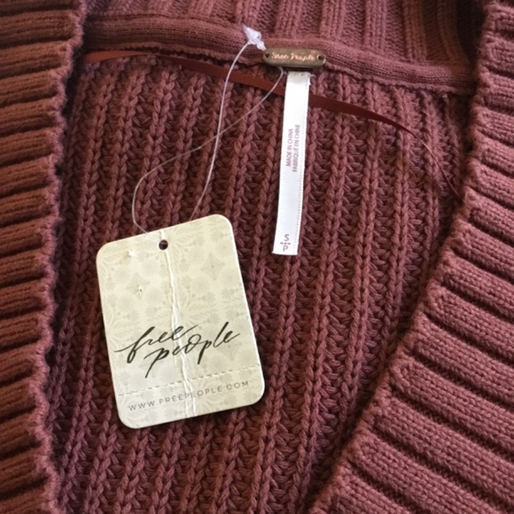 Free People Knit Cropped Emilie Sweater In Cherry Cola - Picture 12 of 16